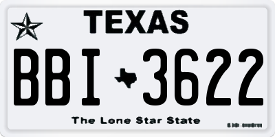 TX license plate BBI3622