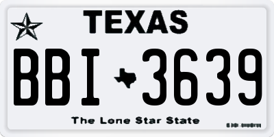TX license plate BBI3639