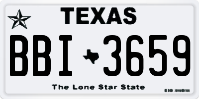 TX license plate BBI3659