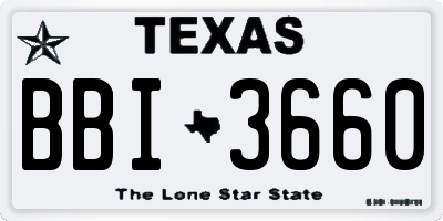 TX license plate BBI3660