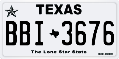 TX license plate BBI3676