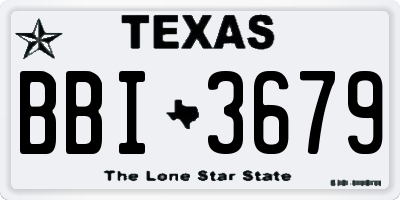 TX license plate BBI3679