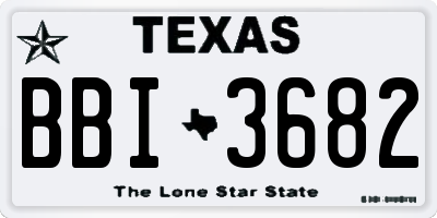 TX license plate BBI3682