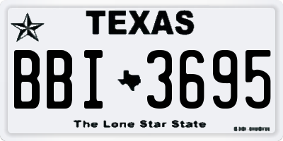 TX license plate BBI3695