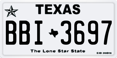TX license plate BBI3697