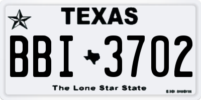 TX license plate BBI3702