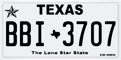 TX license plate BBI3707