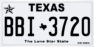 TX license plate BBI3720