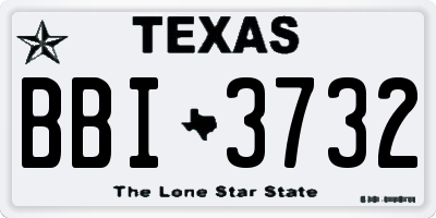 TX license plate BBI3732