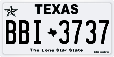 TX license plate BBI3737