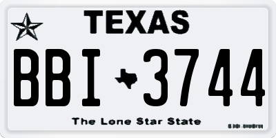 TX license plate BBI3744