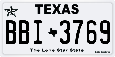 TX license plate BBI3769