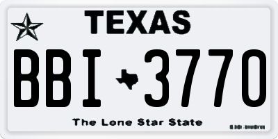 TX license plate BBI3770
