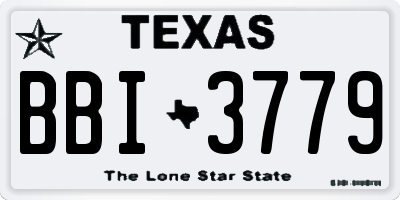 TX license plate BBI3779