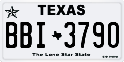 TX license plate BBI3790