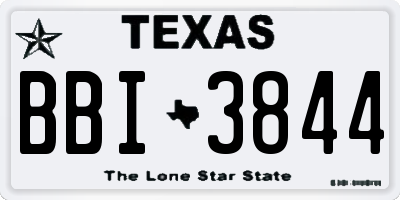 TX license plate BBI3844