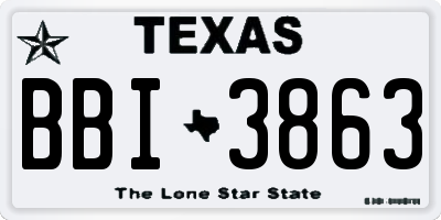 TX license plate BBI3863