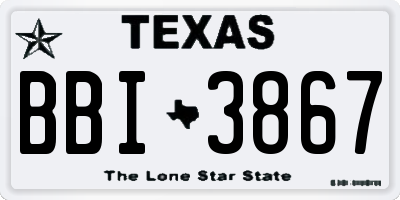 TX license plate BBI3867