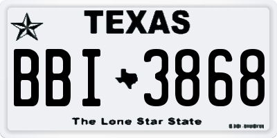 TX license plate BBI3868