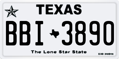 TX license plate BBI3890