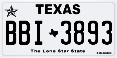 TX license plate BBI3893