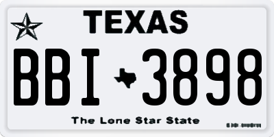 TX license plate BBI3898