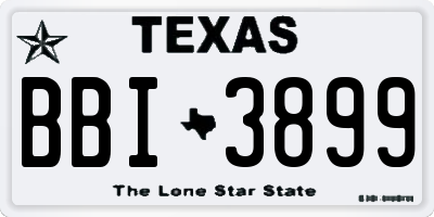 TX license plate BBI3899