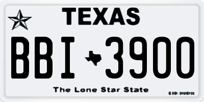 TX license plate BBI3900