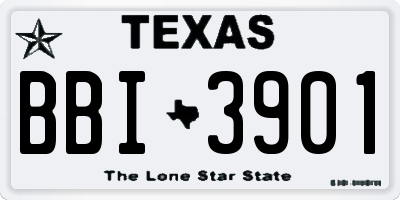 TX license plate BBI3901