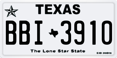 TX license plate BBI3910