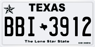 TX license plate BBI3912