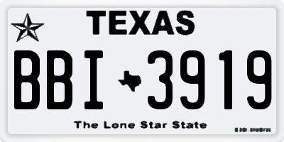 TX license plate BBI3919