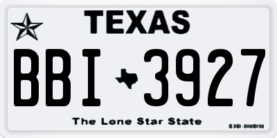 TX license plate BBI3927