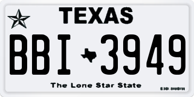TX license plate BBI3949