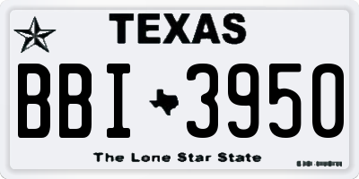 TX license plate BBI3950