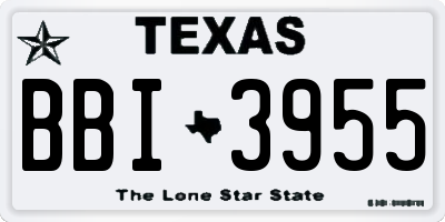 TX license plate BBI3955