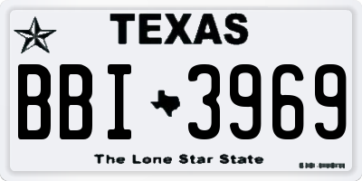 TX license plate BBI3969