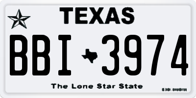 TX license plate BBI3974
