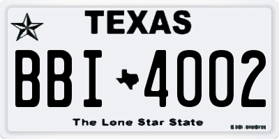 TX license plate BBI4002