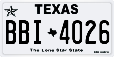 TX license plate BBI4026