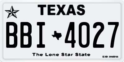 TX license plate BBI4027
