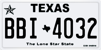 TX license plate BBI4032