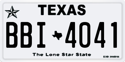 TX license plate BBI4041