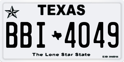 TX license plate BBI4049