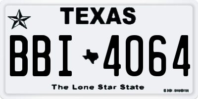 TX license plate BBI4064