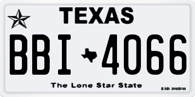 TX license plate BBI4066