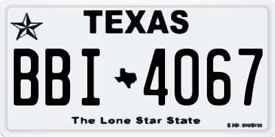 TX license plate BBI4067