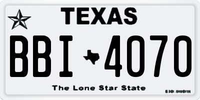 TX license plate BBI4070