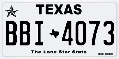 TX license plate BBI4073