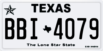 TX license plate BBI4079